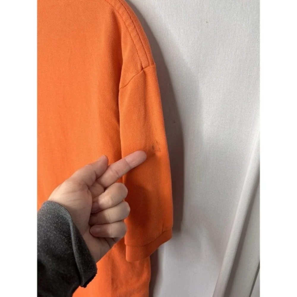 Mens XL Polo‎ Ralph Lauren Orange Polo Short Sleeve Shirt Cotton